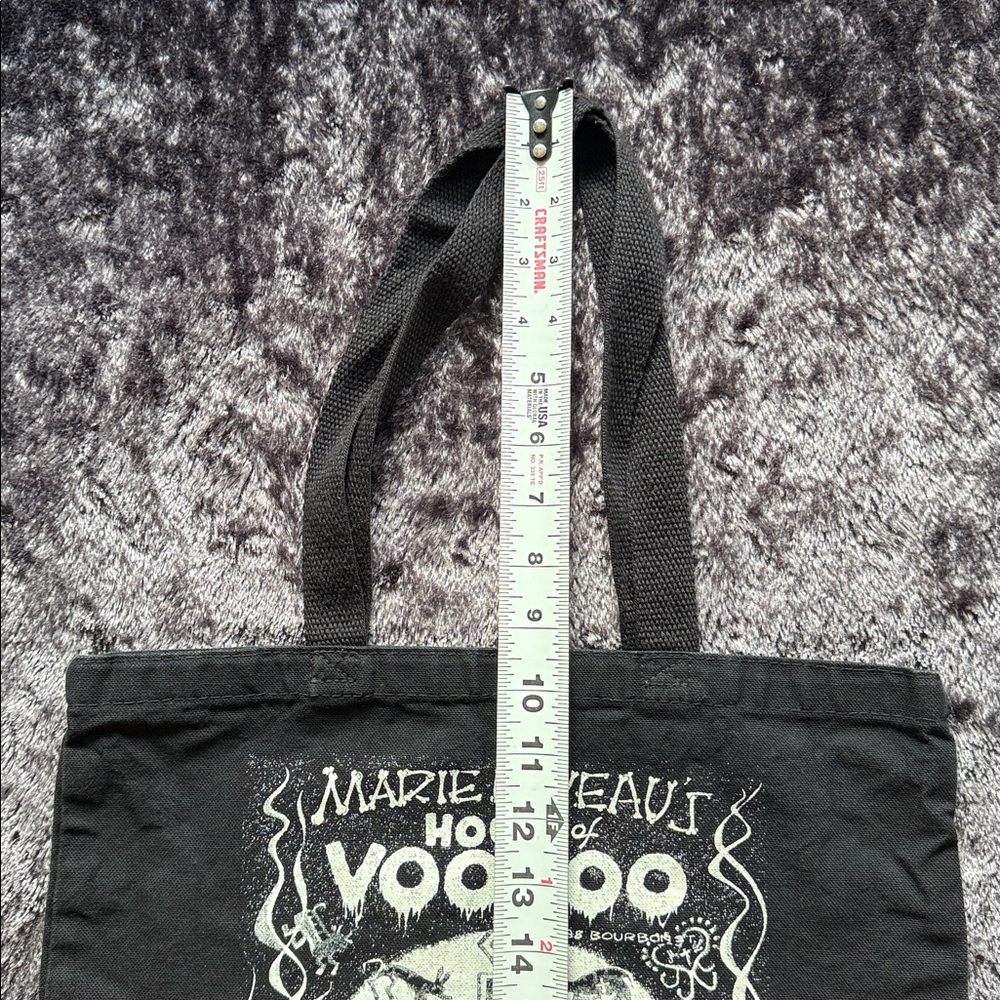 Marie Laveau's House of Voodoo New Orleans Black Tote Bag Shopper Cotton Laveau - Picture 6 of 9